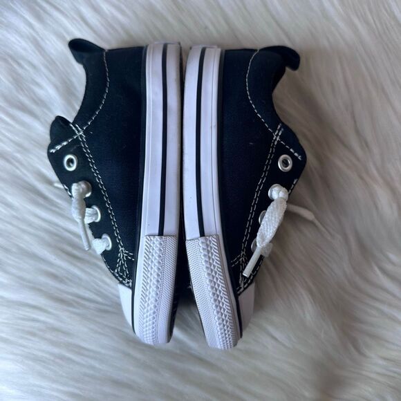 Converse Chuck Taylor Street (Little Kid) Sneaker, Black/White/Black Size 7 - Picture 8 of 9